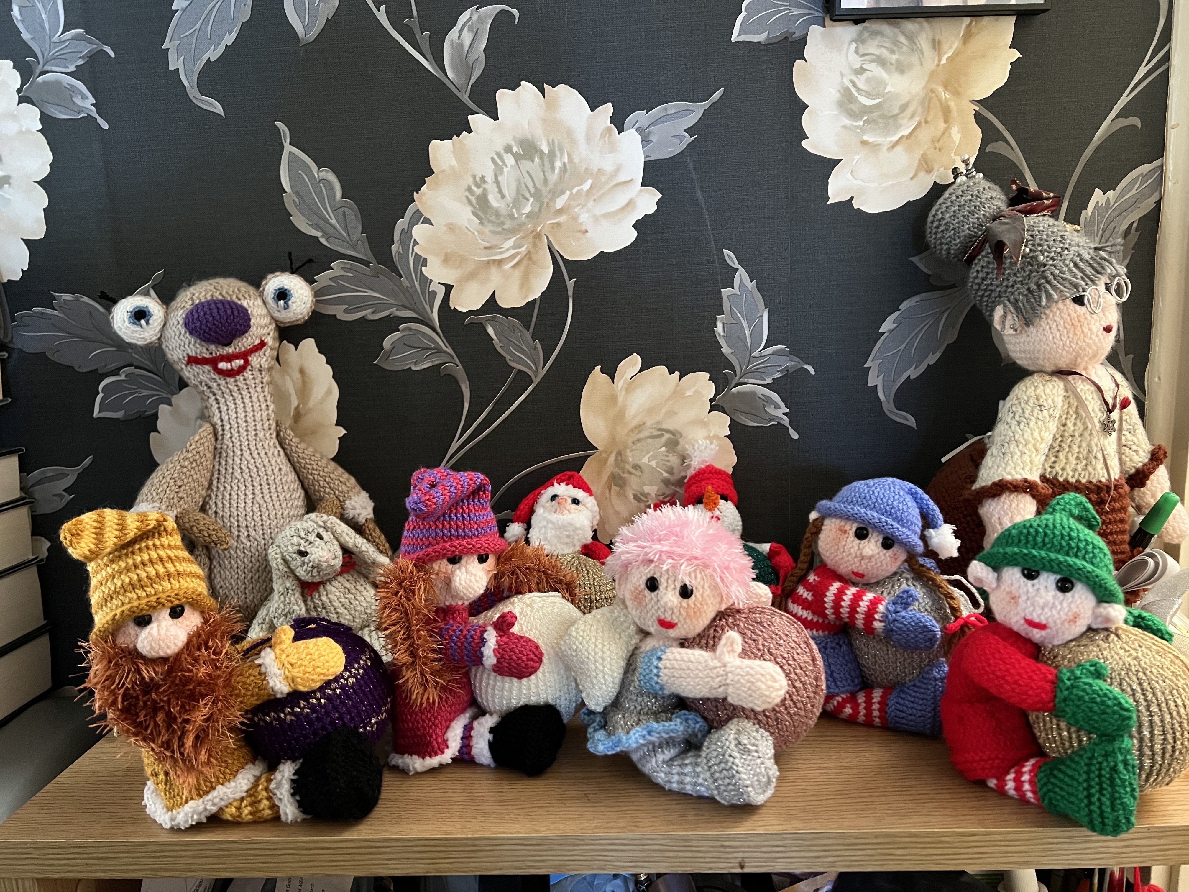 A variety of knit baubles