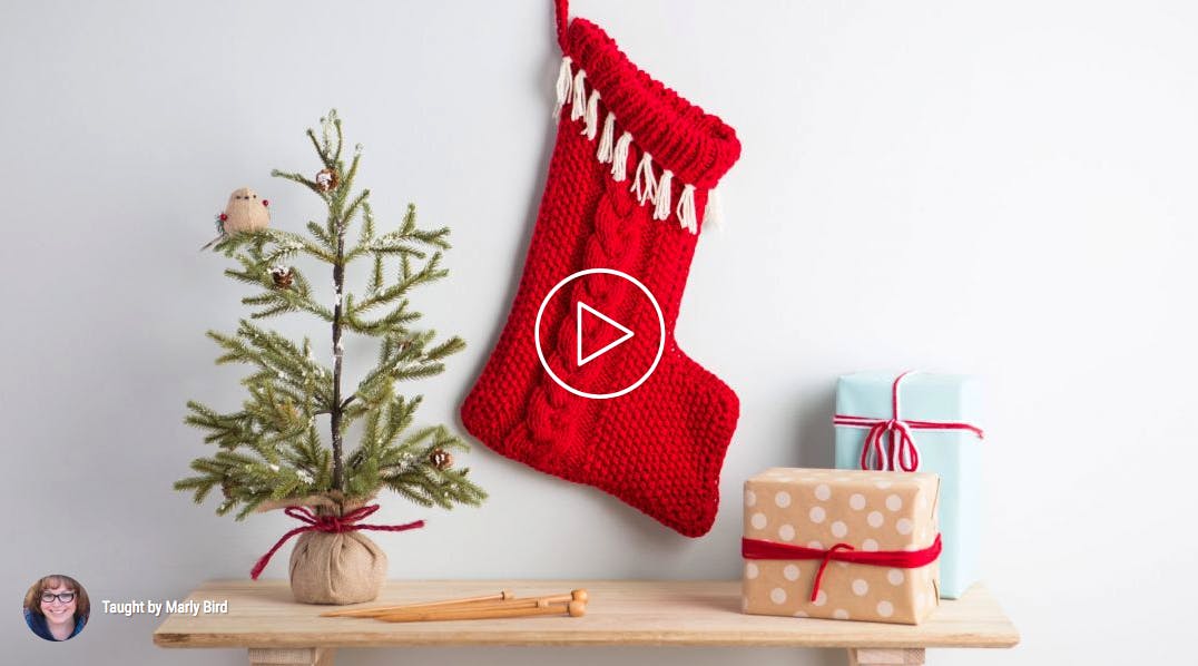 How to knit a Christmas stocking