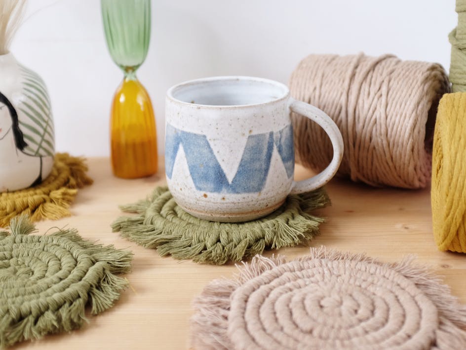 Learn how to make your own macramé coasters 