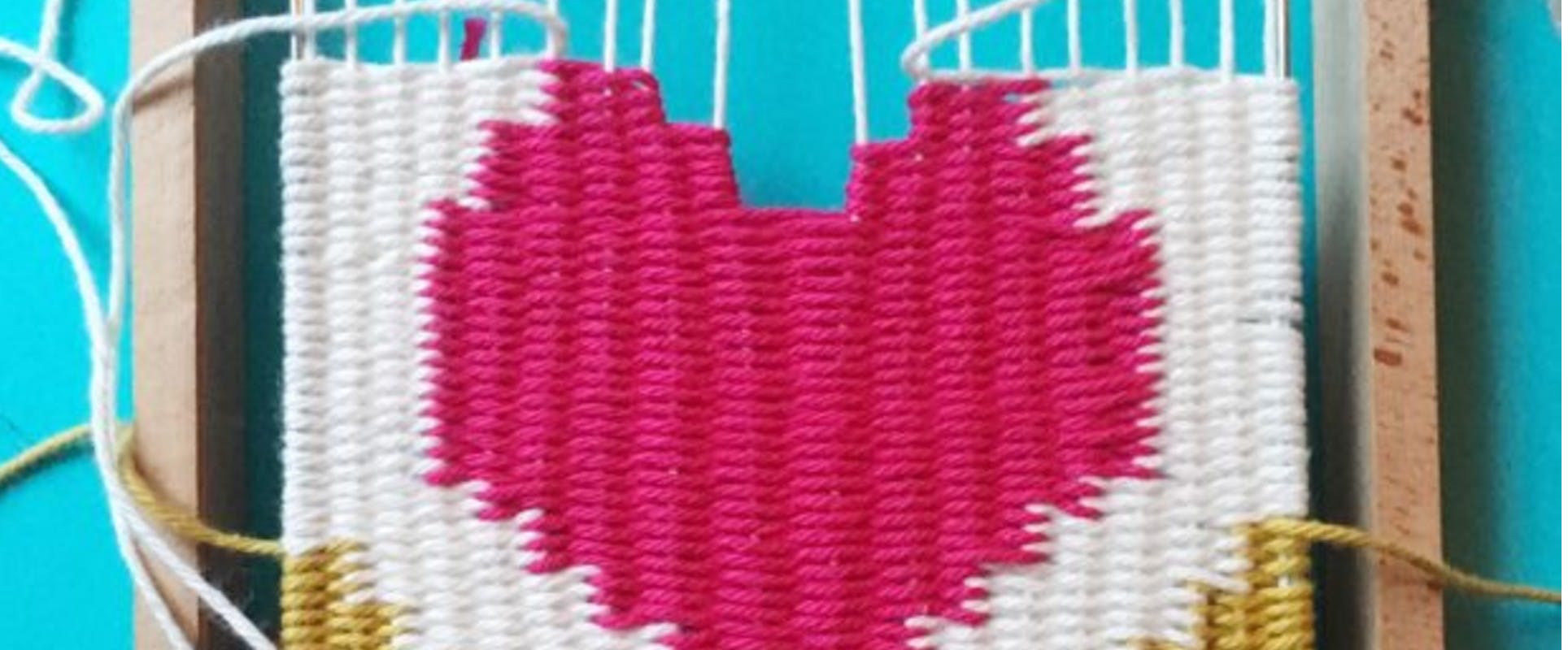 Make a woven love heart wall hanging