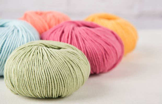 DK weight yarn in various colours
