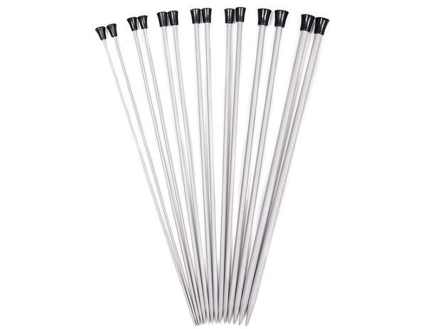 KnitPro Basix Aluminum Single Point Needles 25cm