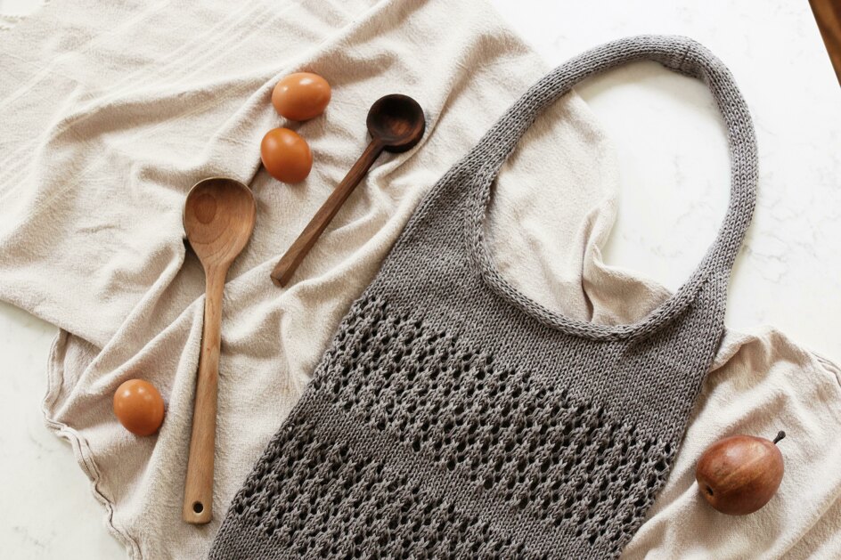 How to knit a market tote bag