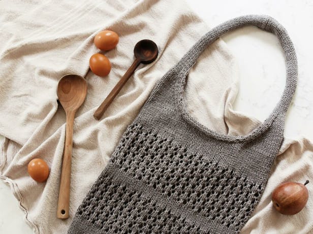 How to knit a market tote bag