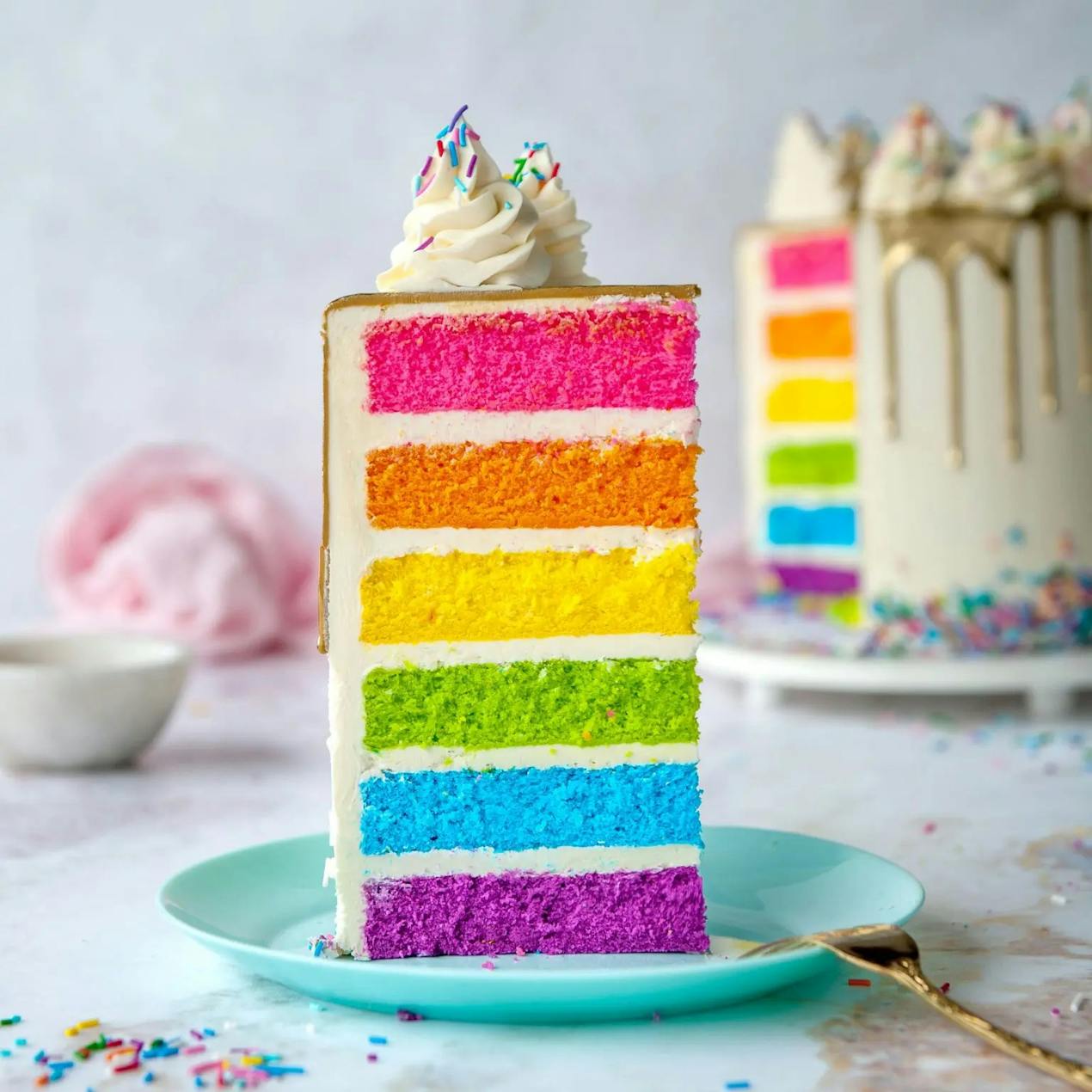 Rainbow birthday layer cake