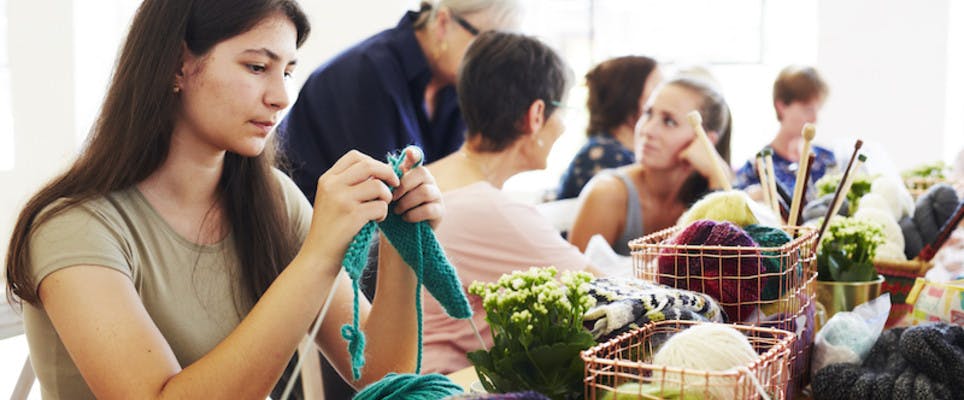 knitting workshop - knitting together