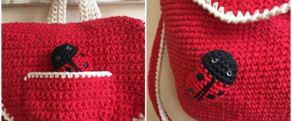 Crochet the cutest ladybird backpack