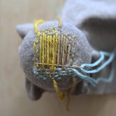 Darning weave method step 6 