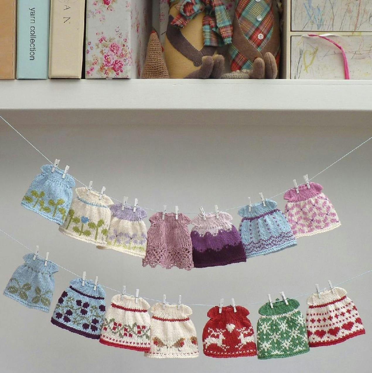 seasonal dresses knitting pattern for toys by little cotton rabbits
