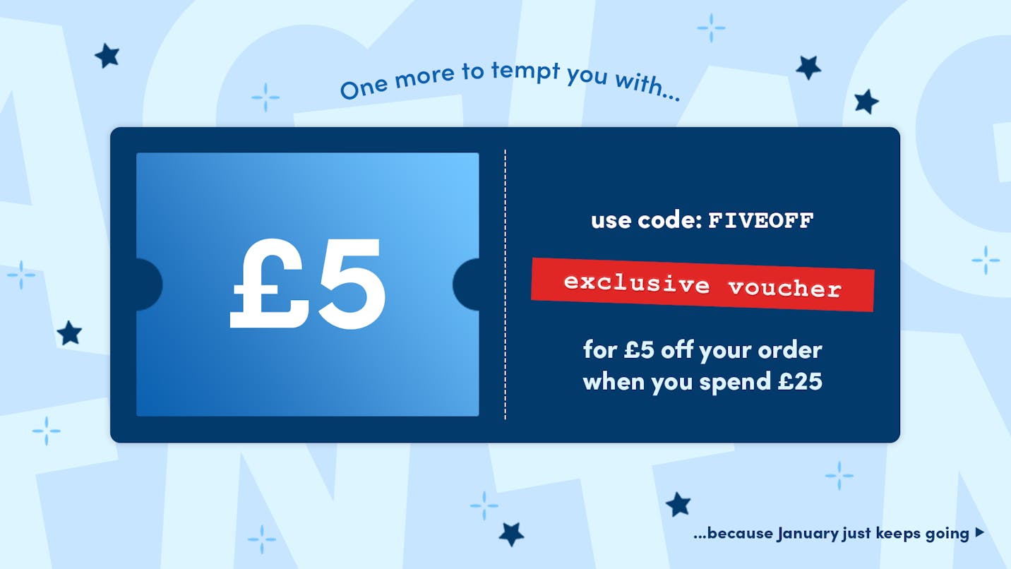 Use code: FIVEOFF at checkout