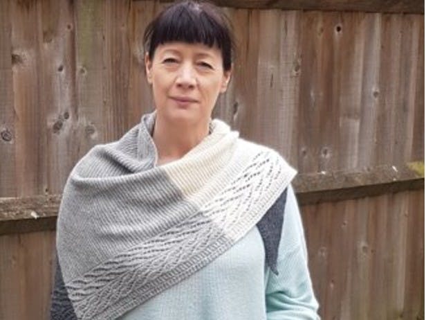 Manon Bradley's Stylish Wheat Grass knitted shawl