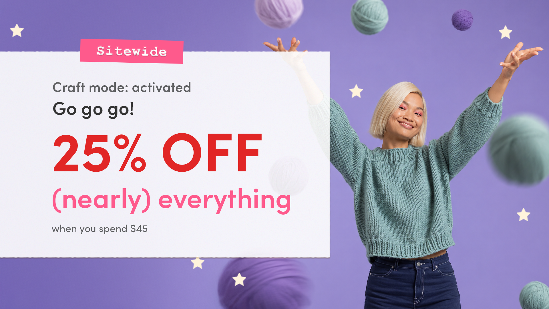 Use code: YAY