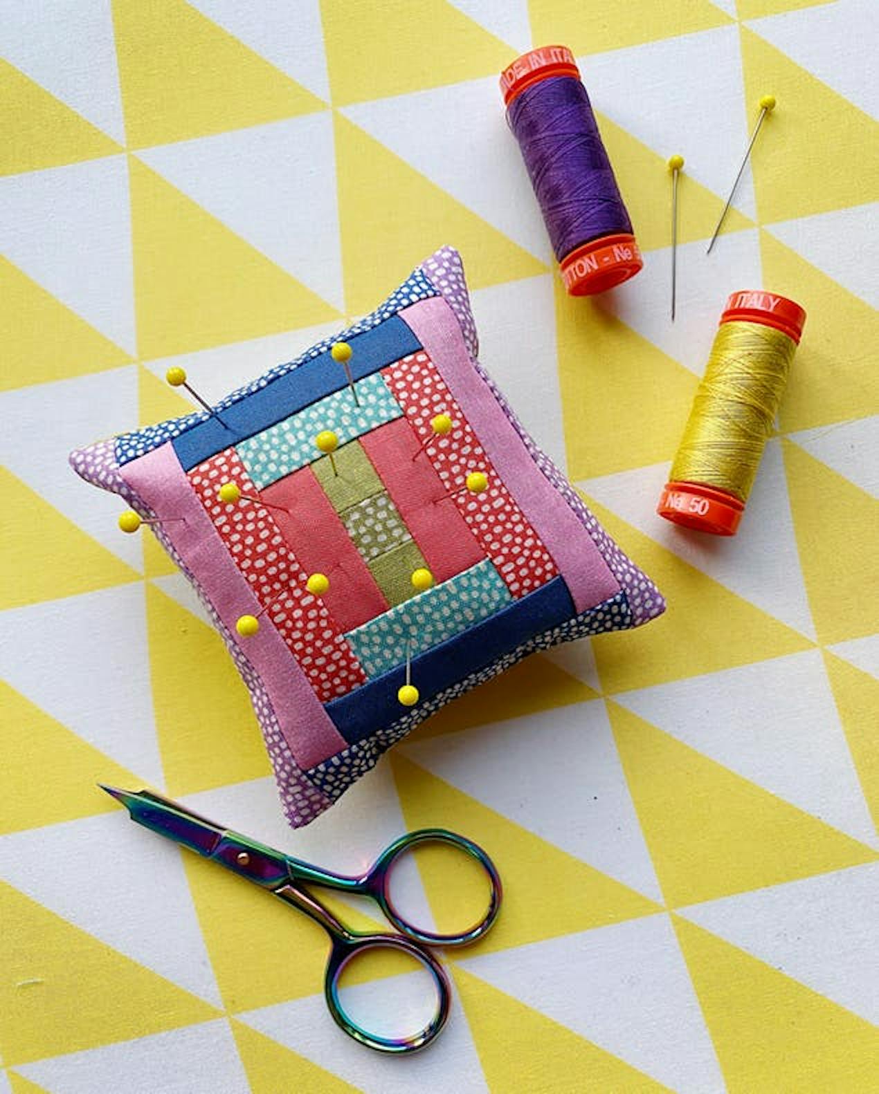 quilted pin cushion design