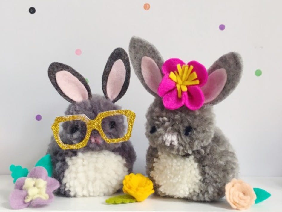 Make playful pom pom bunnies