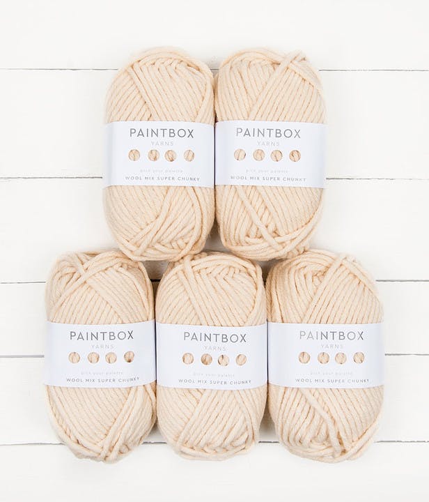 Paintbox Yarns WoolMix Super Chunky 5-ball multipack in Vanilla Cream