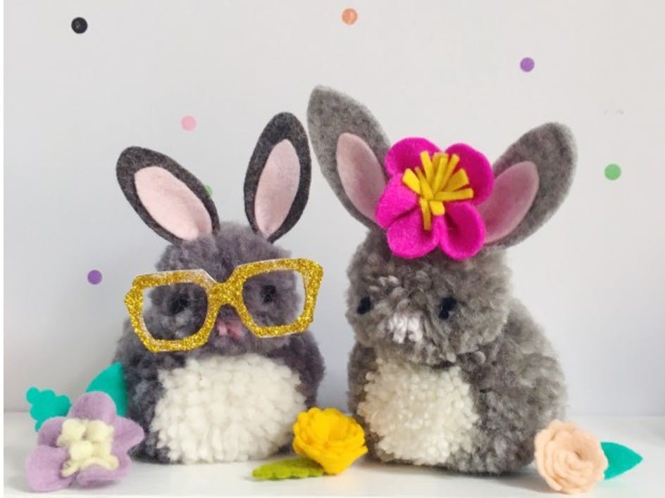 Make playful pom pom bunnies