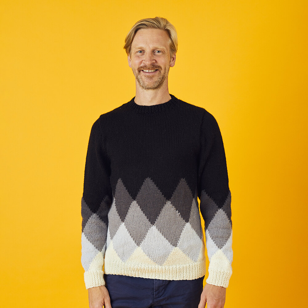 Gray-dient Sweater FREE knitting pattern by Paintbox Yarns