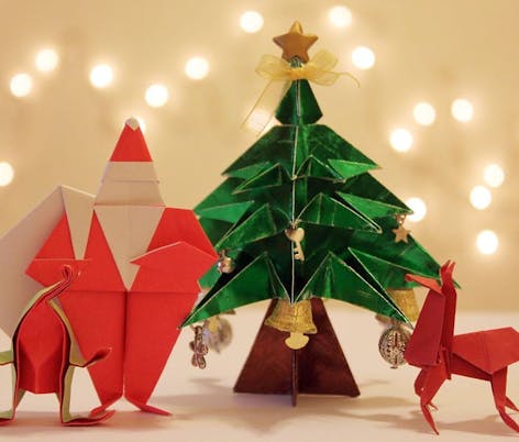 Papercraft Christmas Tree and Santa by Paperbound