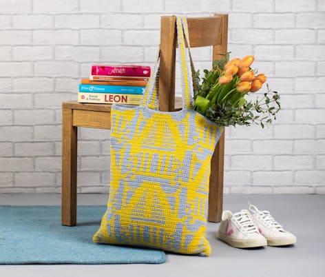 Dassau tote from Tidy Haus paintbox pattern collection 
