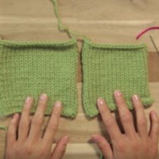 mattress stitch - lay down the knitting