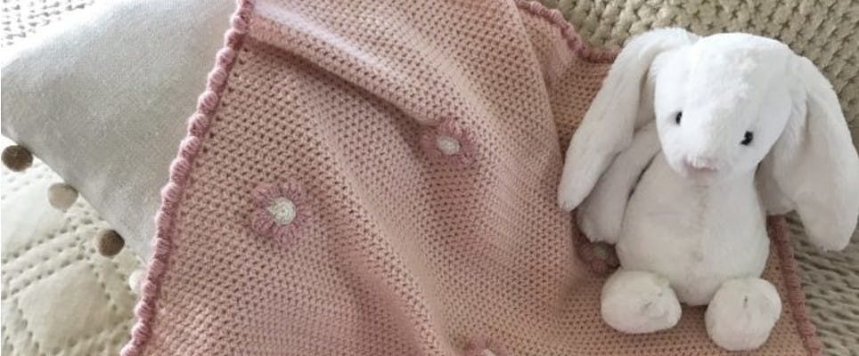 Crochet a fabulous floral baby blanket