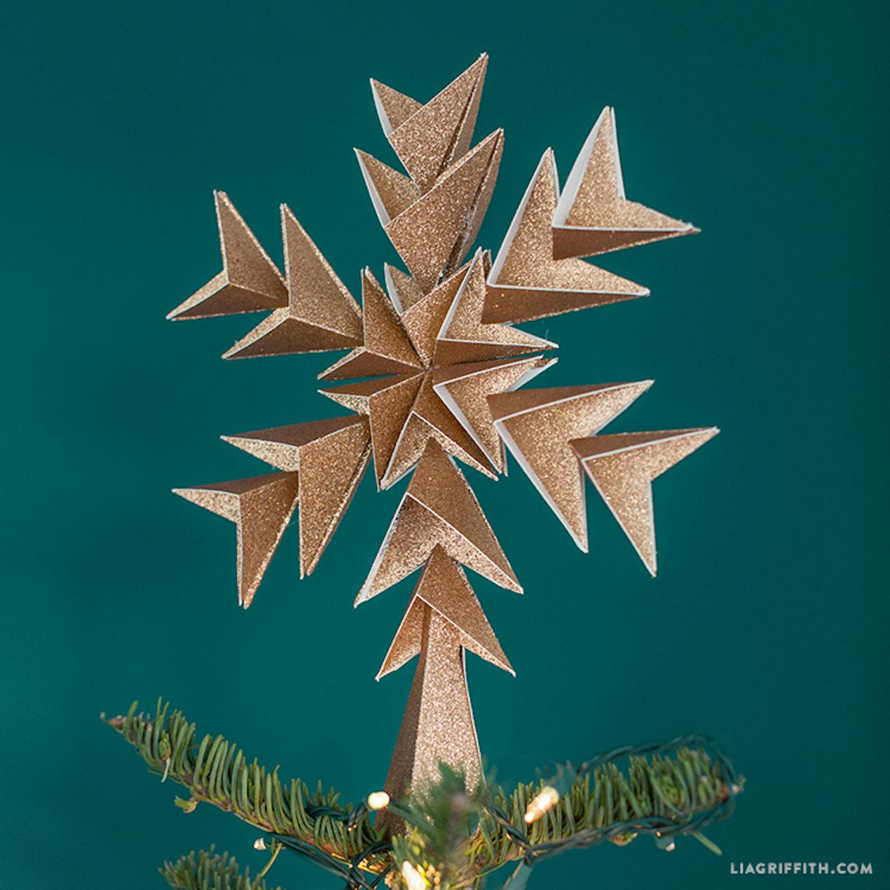 DIY paper craft tree topper by Lia Griffith