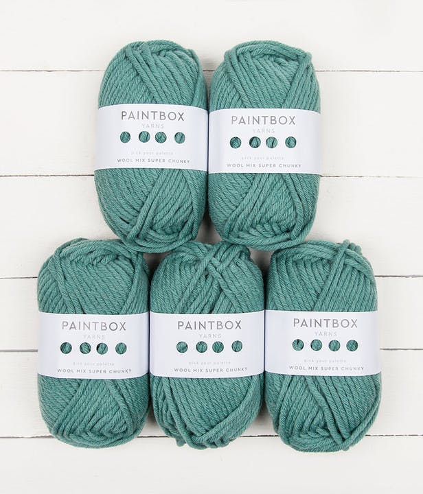Paintbox Yarns WoolMix Super Chunky 5-ball multipack in Slate Green