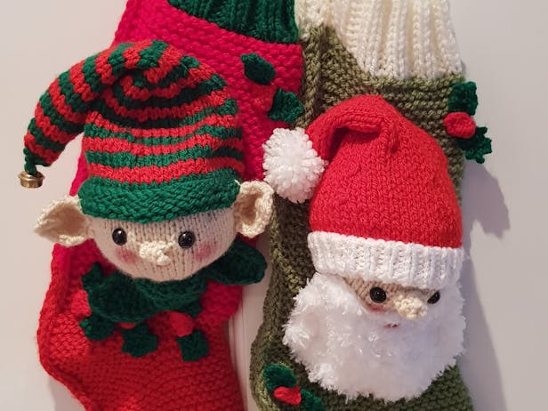 knit elf & santa stockings