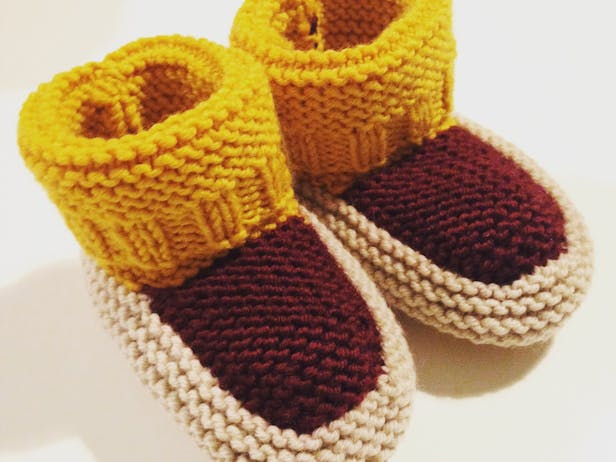 Caroline O's Baby Booties in Autumn Colours