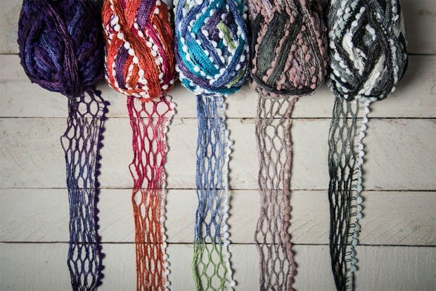 Novelty yarns in various colours