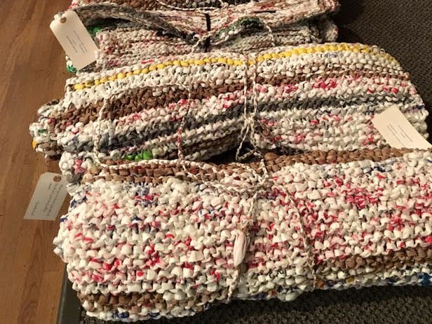 Helping the homeless with crocheted sleeping mats