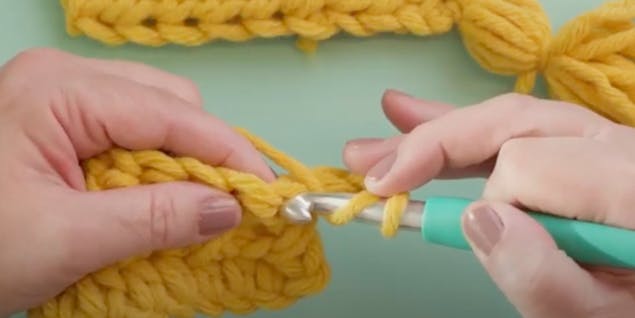 half double crochet into each stitch