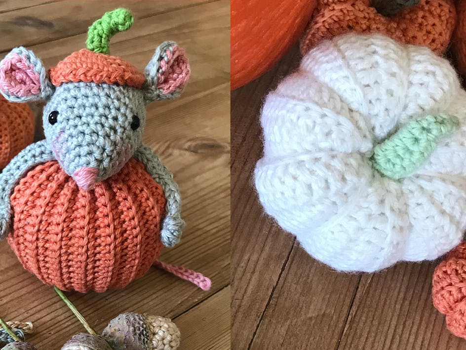 How to crochet a pumpkin and little baby boo pumpkins