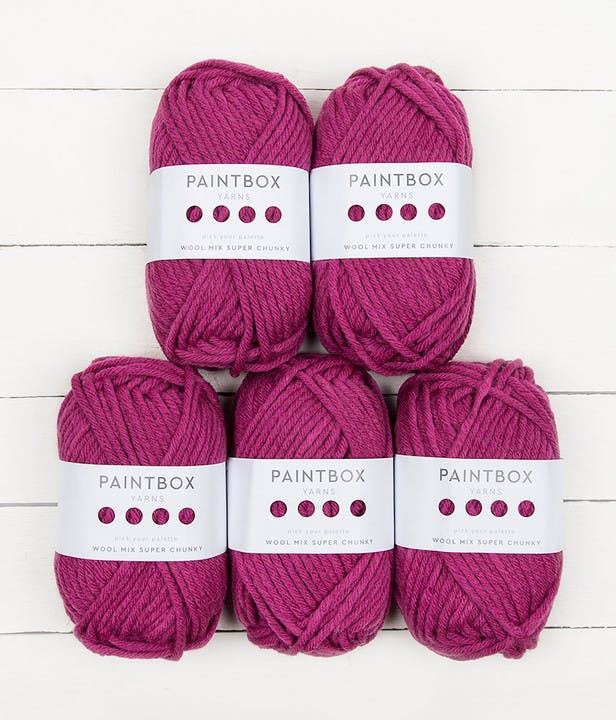 Paintbox Yarns WoolMix Super Chunky 5-ball multipack in Raspberry Pink