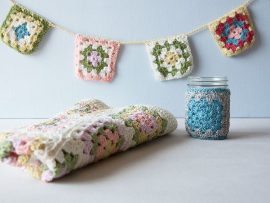 crochet granny square bunting