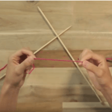 get your needles and yarn ready to tie a slip knot