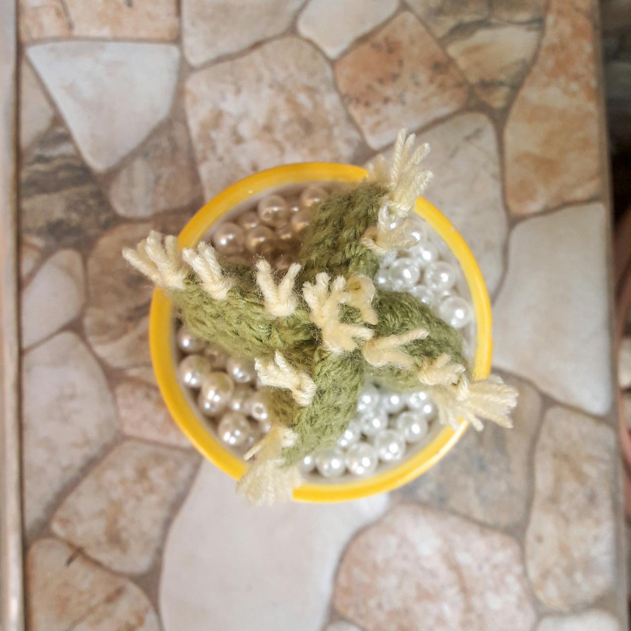 Crochet cactus closeup