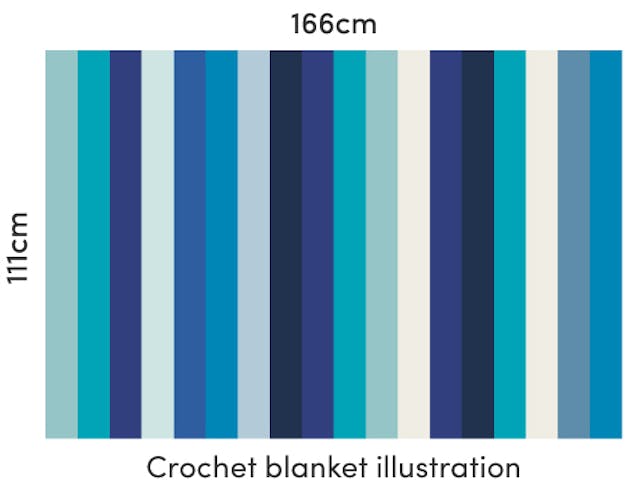 Crochet blanket diagram 111cm x 166cm