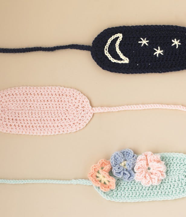 Sweet Dreams Sleep Mask - Free Accessory Crochet Pattern in Paintbox Yarns Baby DK
