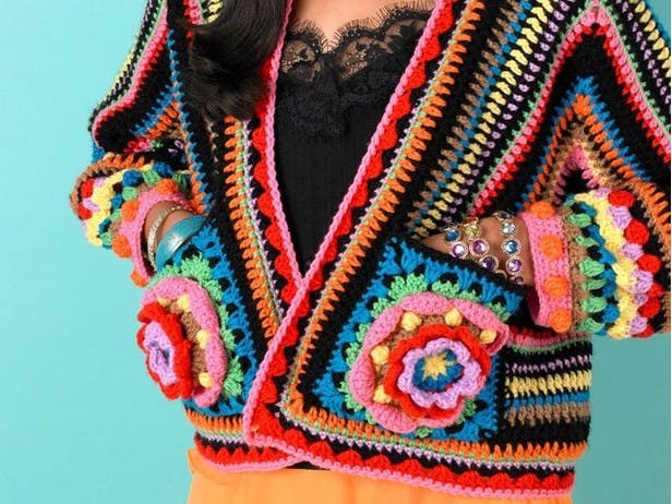 Blooming Bomber Jacket in Paintbox Yarns Simply Aran