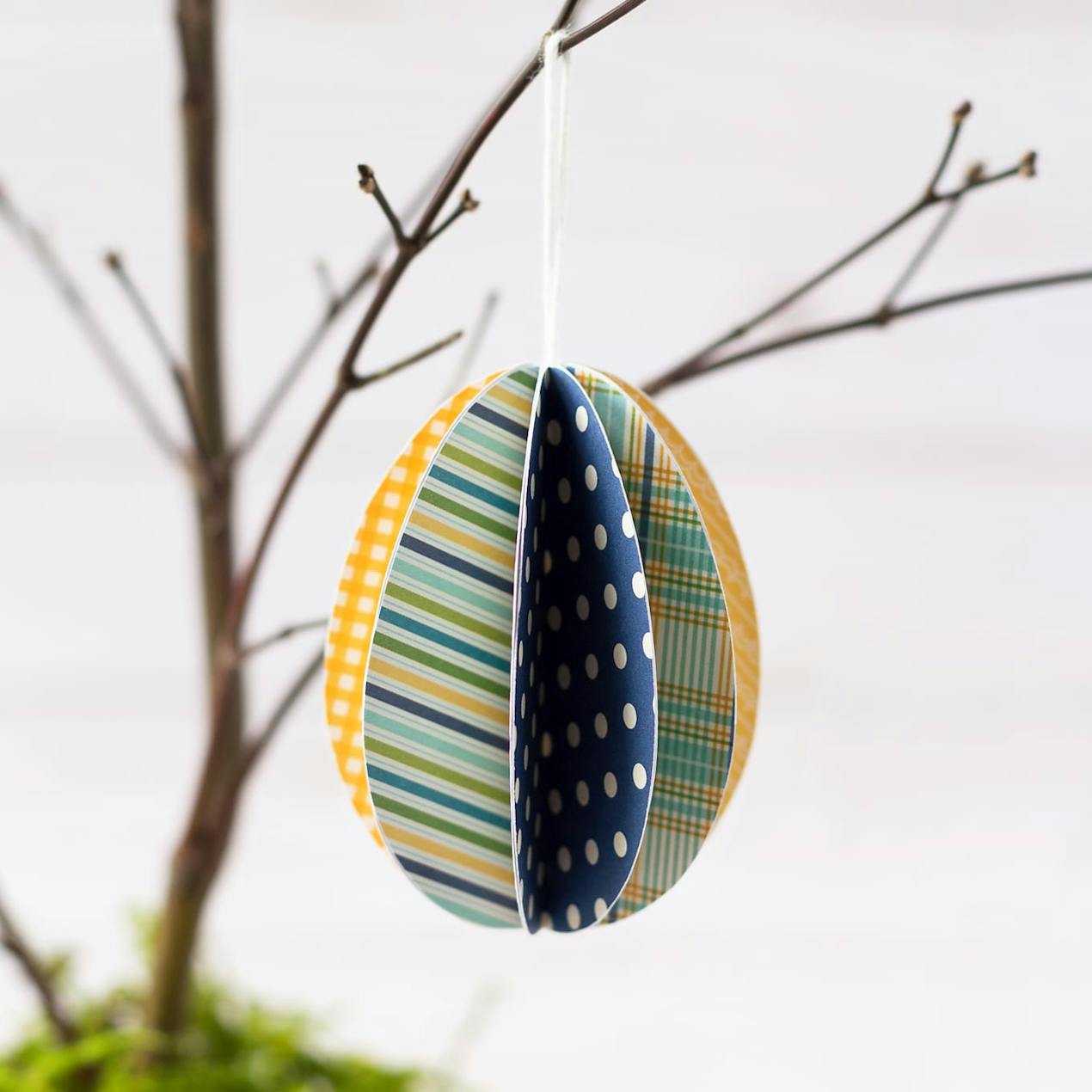 pretty patterned 3D paper eggs by fireflies and mudpies
