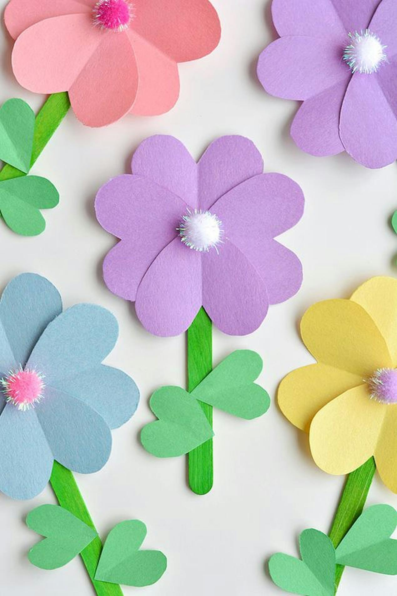 pastel colour paper flowers 