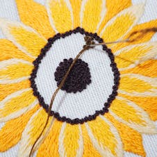 Sunflower embroidery step 4