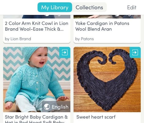 Ravelry patterns imported into your love knitting app library