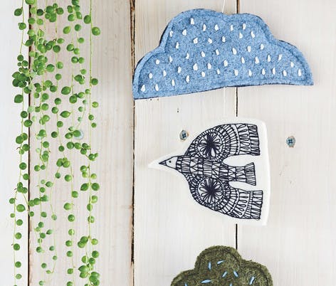 How to make a raindrop cloud mobile