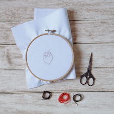 outline of pattern in embroidery hoop