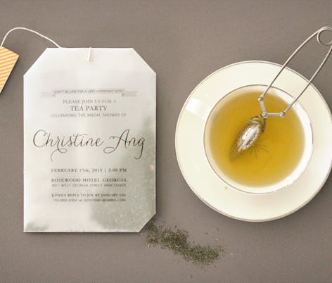 loose tea in paper invitation