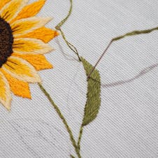 Sunflower embroidery step 7